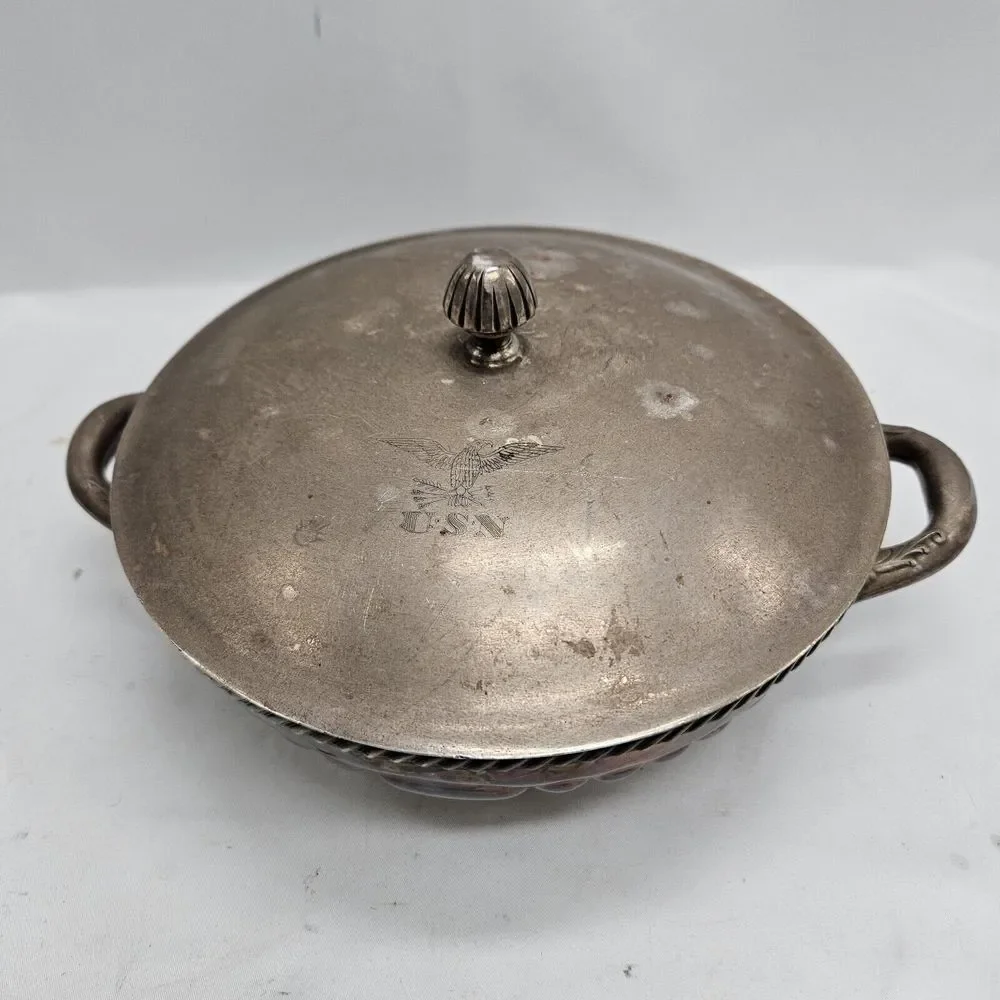 Reed & Barton Silver‎ Soldered 2900 U.S. Navy Issued Dish Bowl U.S.NAVY...